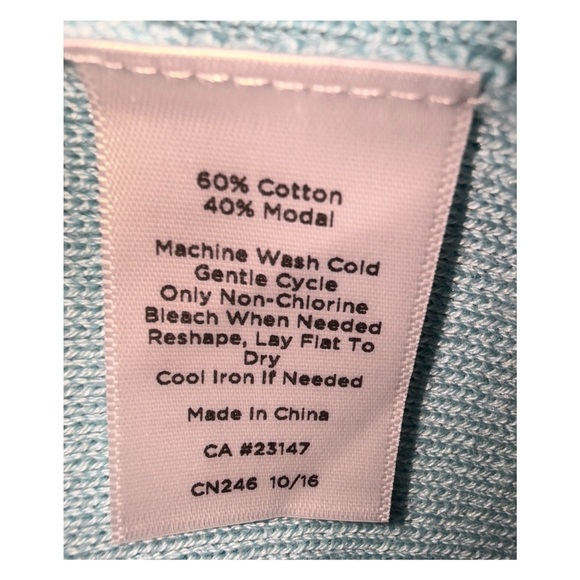 Talbots - Light Blue Open-Front Cardigan - Ruffle Sleeve - Cotton Blend - XLarge - Picture 6 of 7